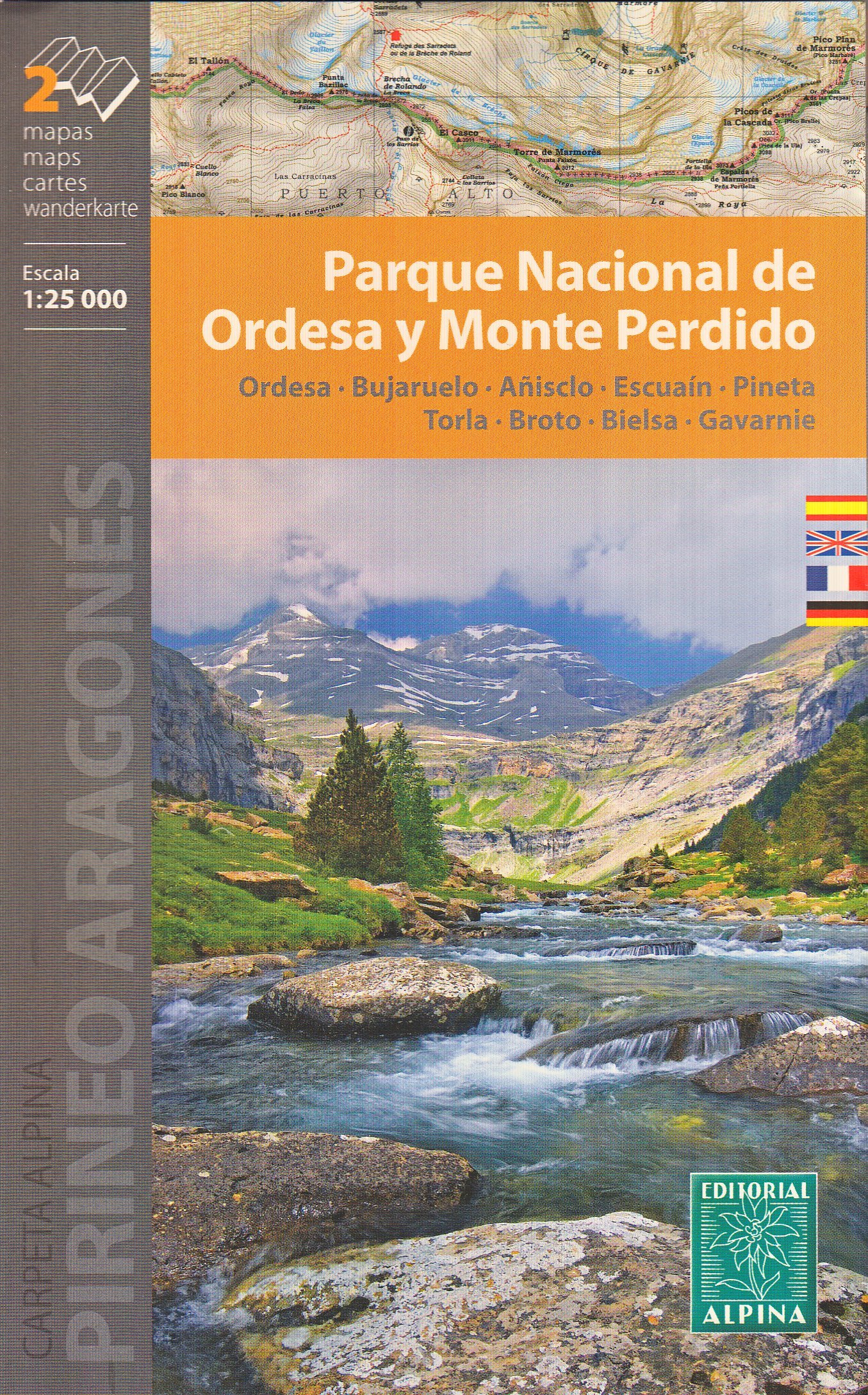Ordesa and Monte Perdido National Park (Spain, Pyrenees) 1:25.000 topographic hiking map ALPINA