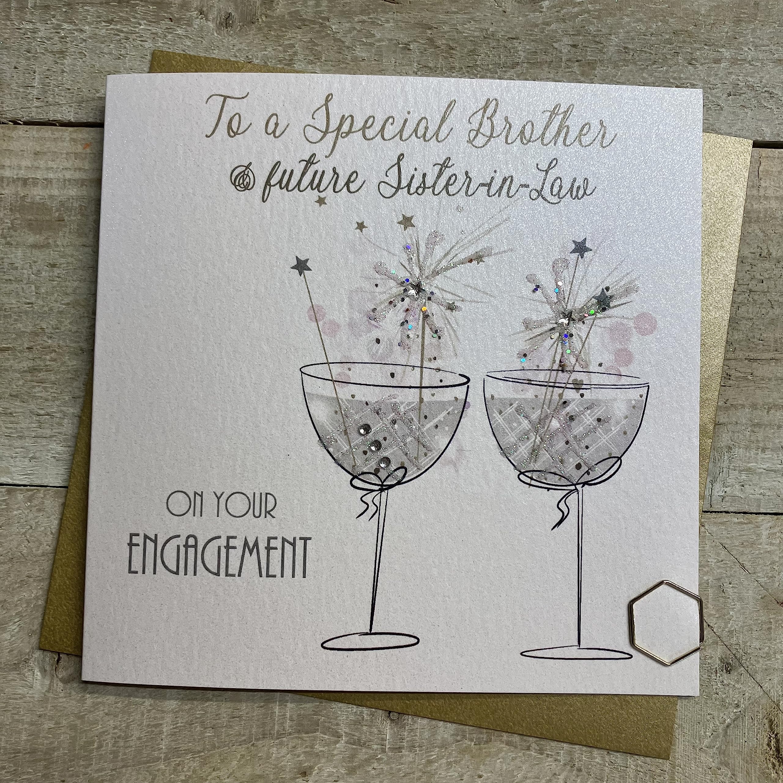 Handmade Engagement card, Brother & future Sister-in-law - Code BD3-EBF