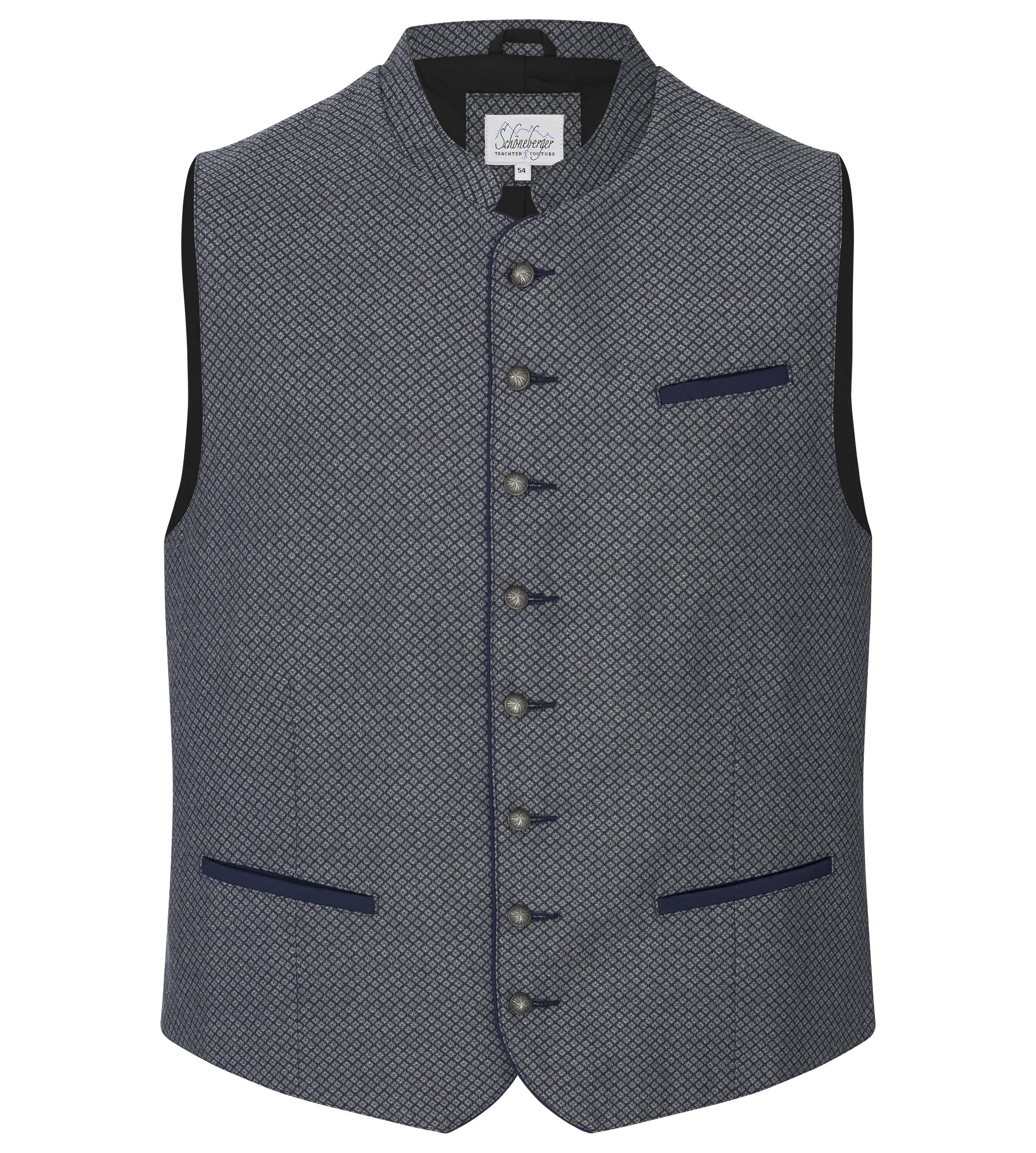 Schöneberger Trachten Couture Gilet da uomo in pelle di alta qualità, per Oktoberfest, colore blu reale