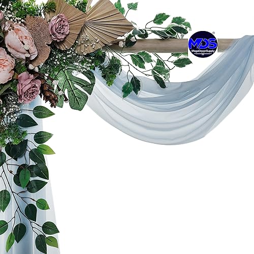 Miniatura 3 de MDS - Tela de cortina de arco de gasa para Navidad, 1 panel, 30 pulgadas de ancho x 30 pies de largo, transparente, decoración de eventos festivos