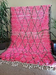 Handmade Rug Beni Oauarain pink 7.3x4.8Living room Natural Wool Tribal artisanat tapis carpet.Teppich Tapis Marocain berber Azilal