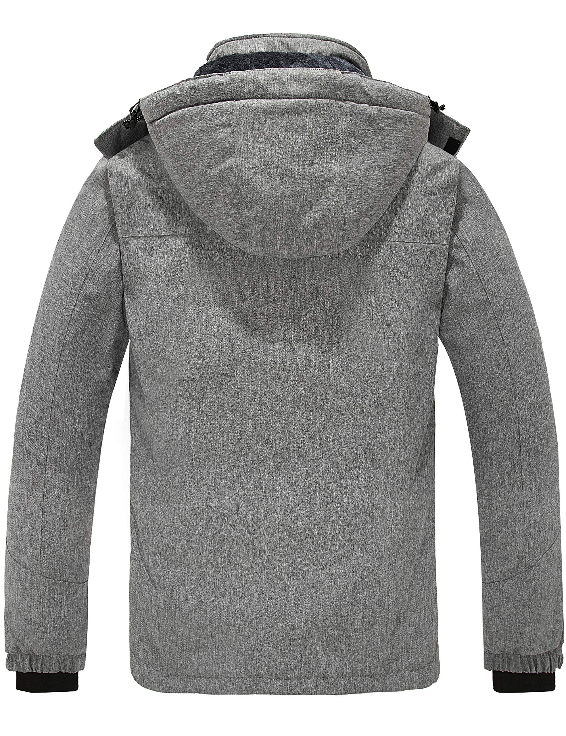 Wantdo Homme Manteau d'hiver Chaud avec Capuche Veste de Ski Imperméable Voyage Coupe-Vent Veste Randonnée Travail Veste de Snowboard Outdoor