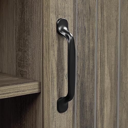 Miniatura 6 de Yaheetech Soporte de TV para televisores de hasta 65 pulgadas, centro de entretenimiento multimedia de 58 pulgadas con puerta corrediza de granero,