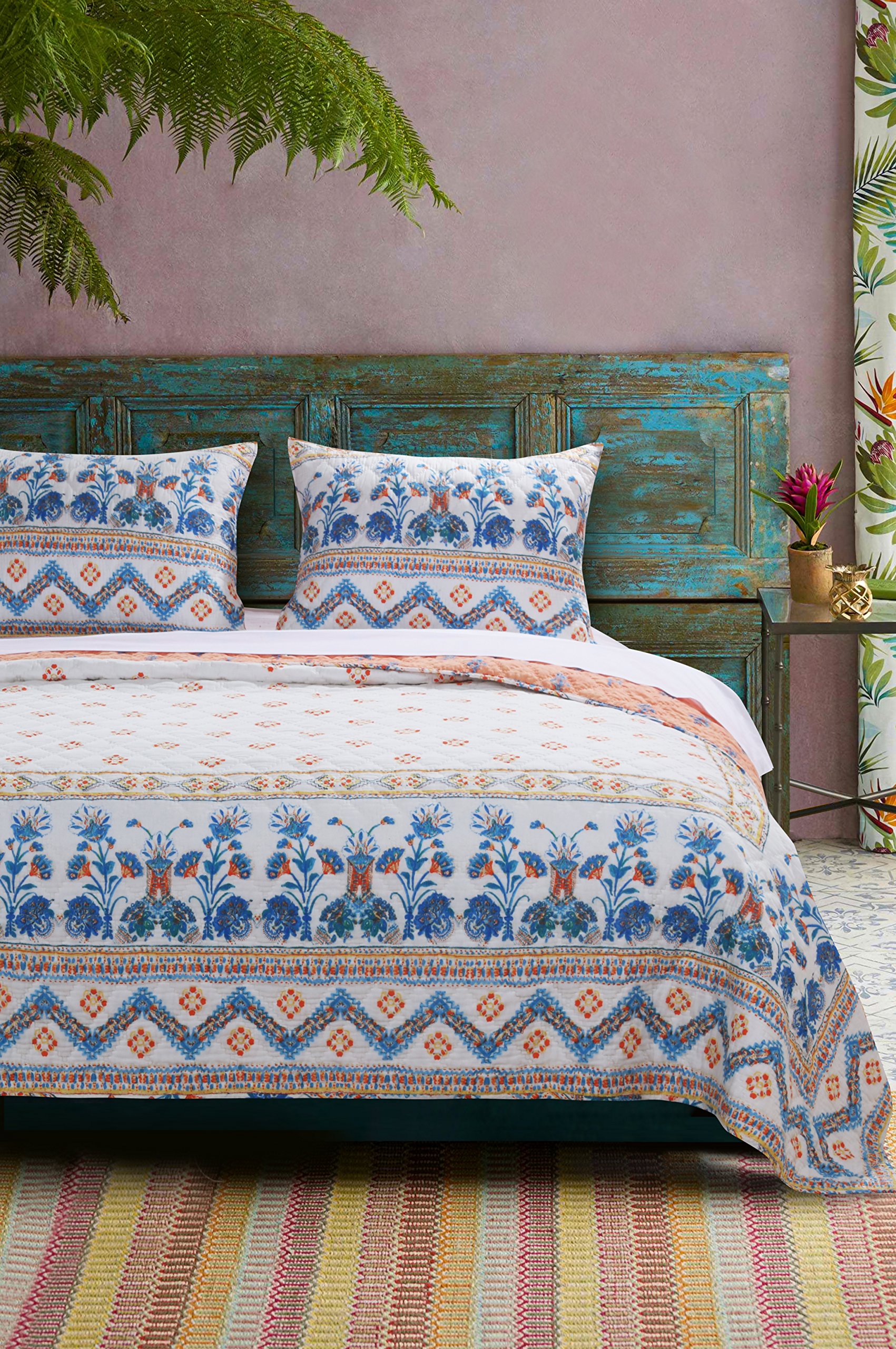 Barefoot Bungalow Aleena Quilt Set, King, Ivory