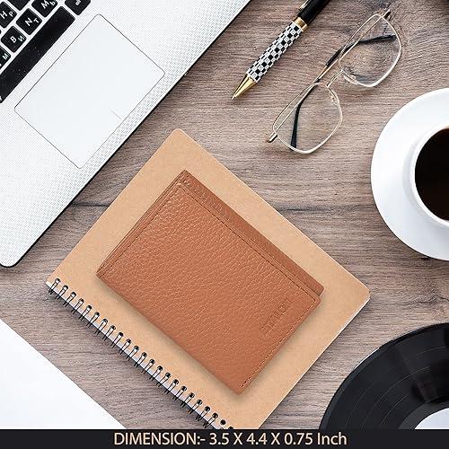 Miniatura 5 de ESTALON Slim RFID Wallets for Men - Genuine Leather Front Pocket Trifold Wallet