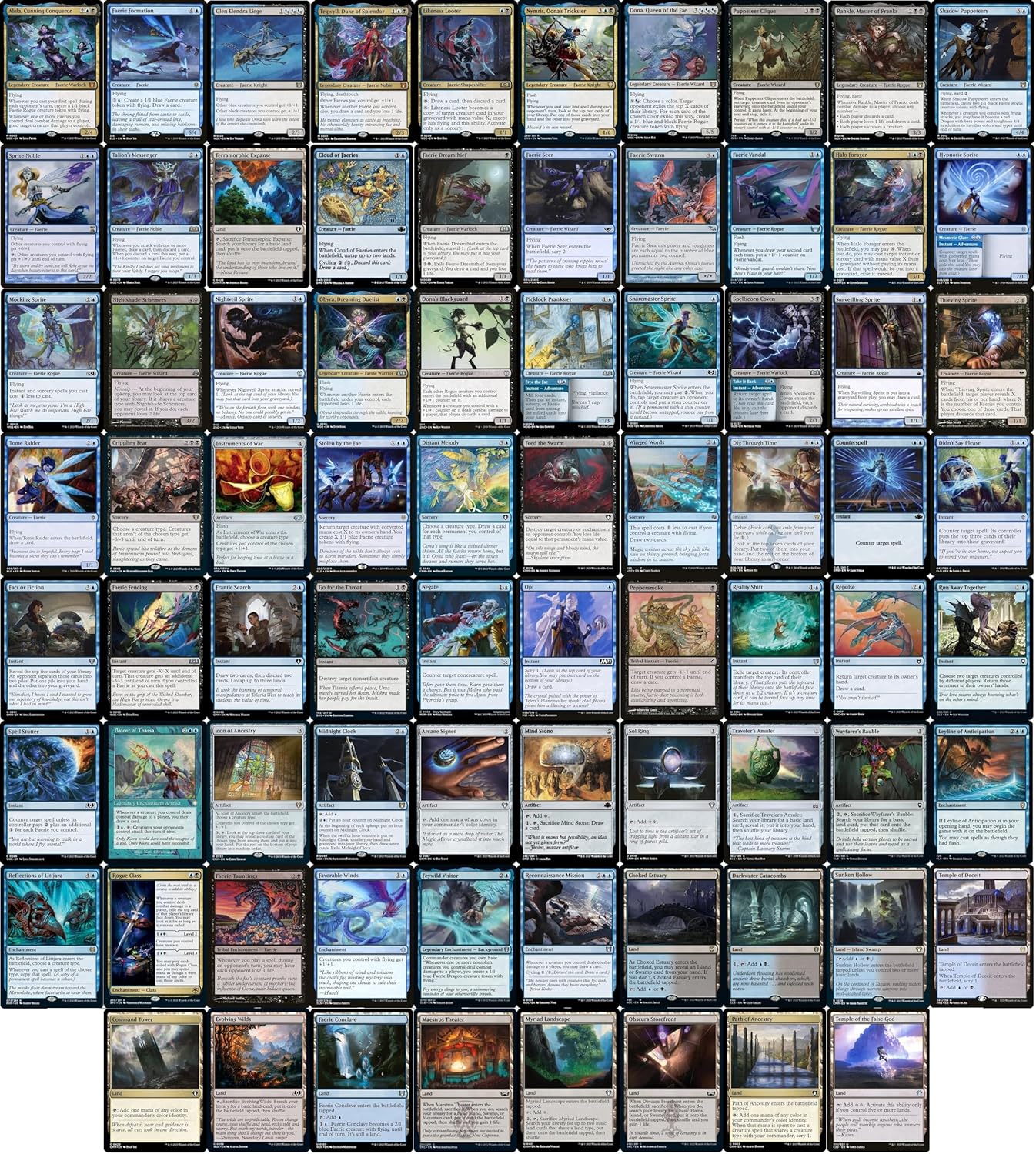 Elite Commander Faerie Deck - Dimir Blue Black - Alela, Cunning Conqueror - EDH cEDH - 100 Card - Custom Magic The Gathering Deck - Very Strong!