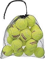 Tourna Pressureless Tennis Balls 18-Pack with Reusable Mesh Carry Bag - Durable for Ball Machines, Practice & Pets