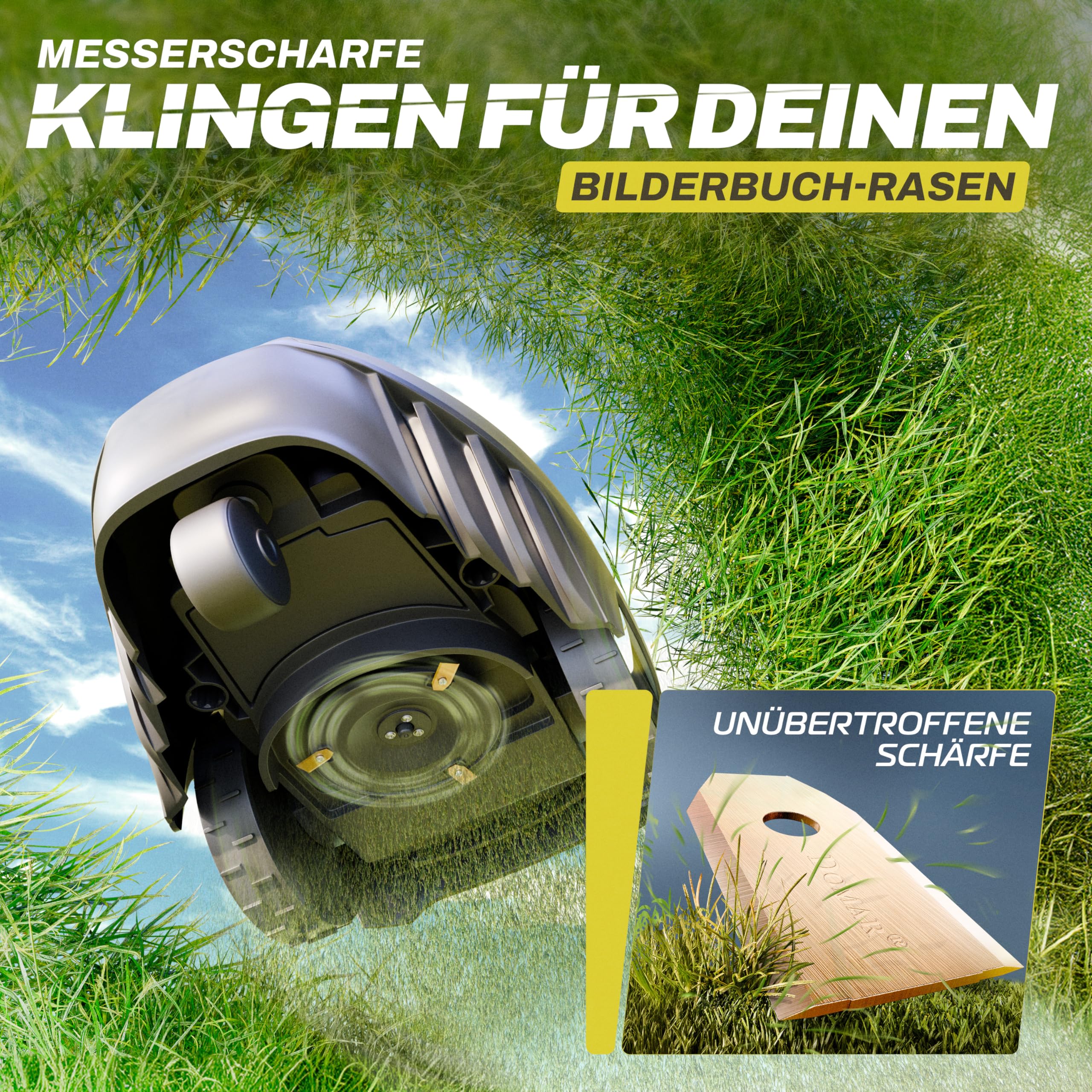 Langlebige Mähroboter Messer inkl. Schrauben I Verbesserte Messer kompatibel mit Rasenrobotern von Husqvarna Automower, Gardena, Yard Force I 30 Ersatzmesser Klingen