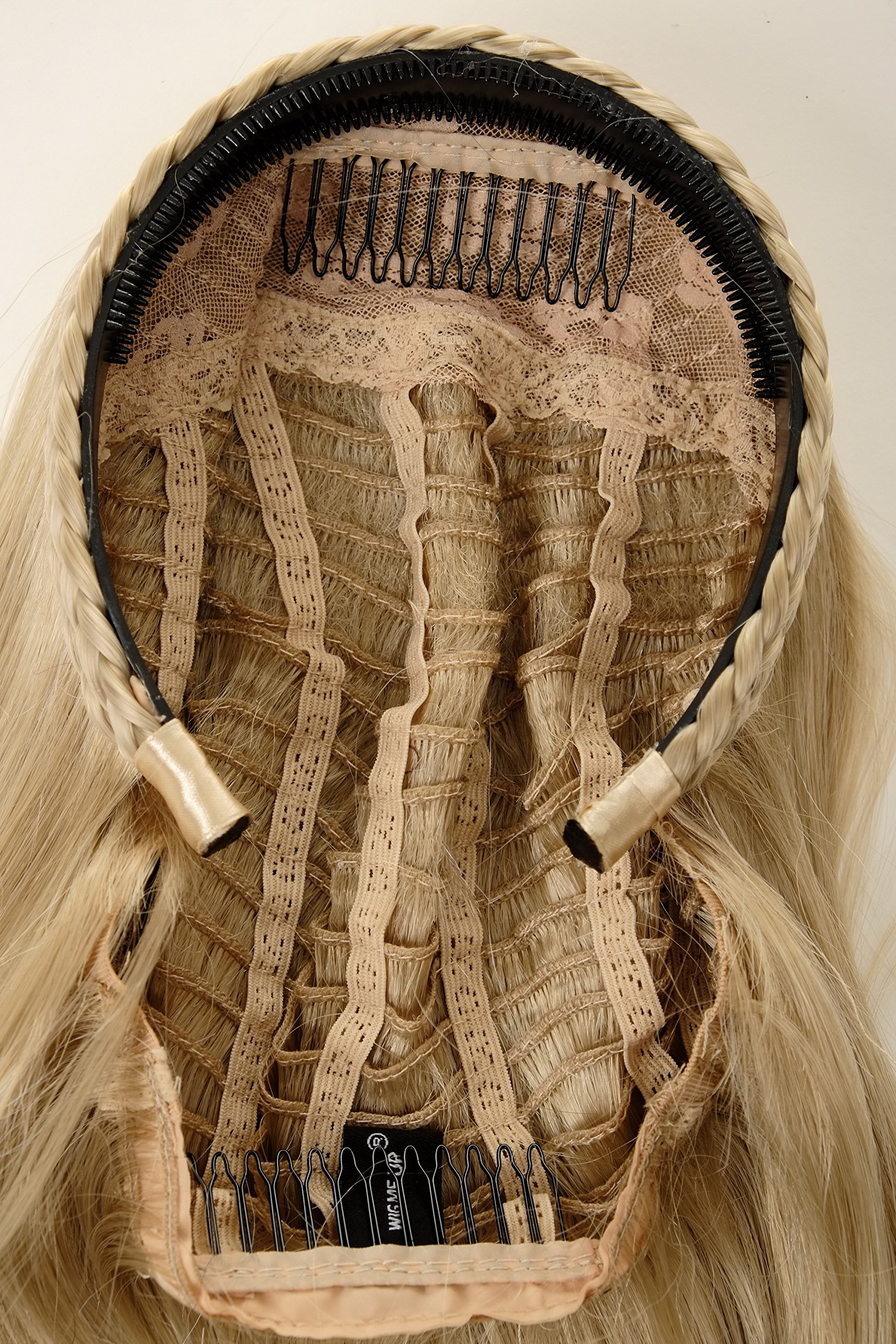 WIG ME UP - 90606+3-22 Halfwig Hairpiece Extension with braided hair circlet shoulder length straight bright blond 12inch - Image 4