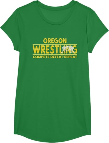 Miniatura 83 de Oregon Wrestling - Compete, Defeat, Repeat T-Shirt Negro,Azul Marino,Asfalto,Blanco,Azul Pastel,Arándano,Rojo,Verde Bosque,Verde Kelly,Verde