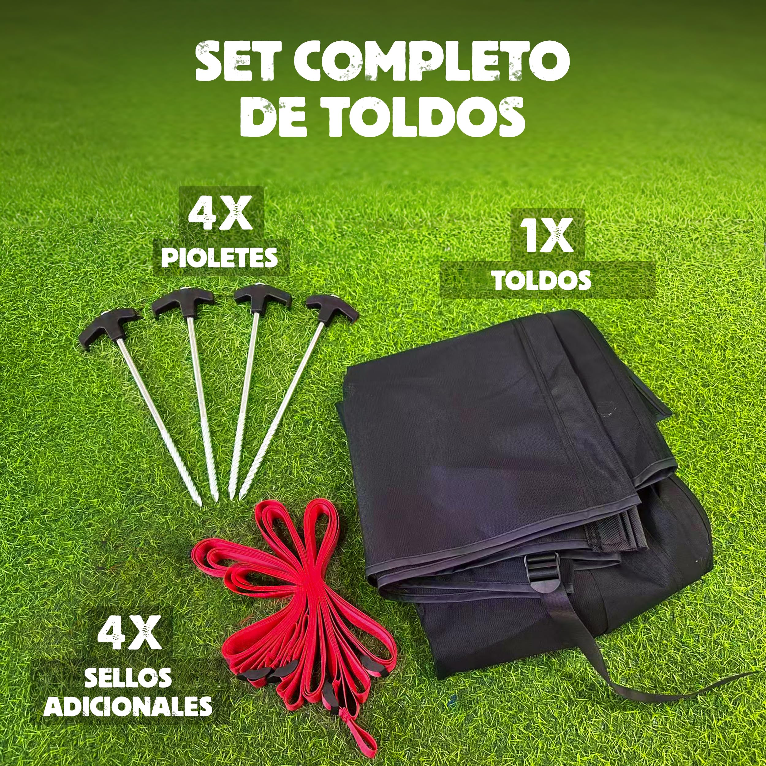 LAINFELD Toldo de Refuerzo de 2,4 x 2,0 m, protección Solar para autocaravanas, toldo Apto para Thule Omnistor, Barra de Refuerzo para Accesorios