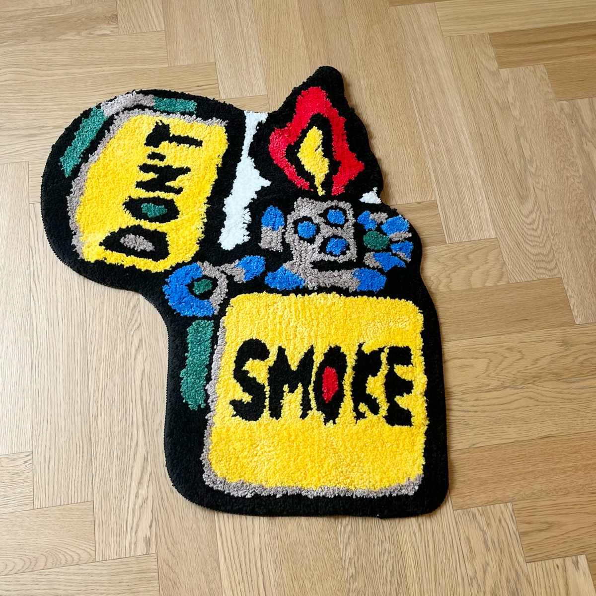 Tapete decorativo moderno en poliéster amarillo 70x57 cm miniatura 7
