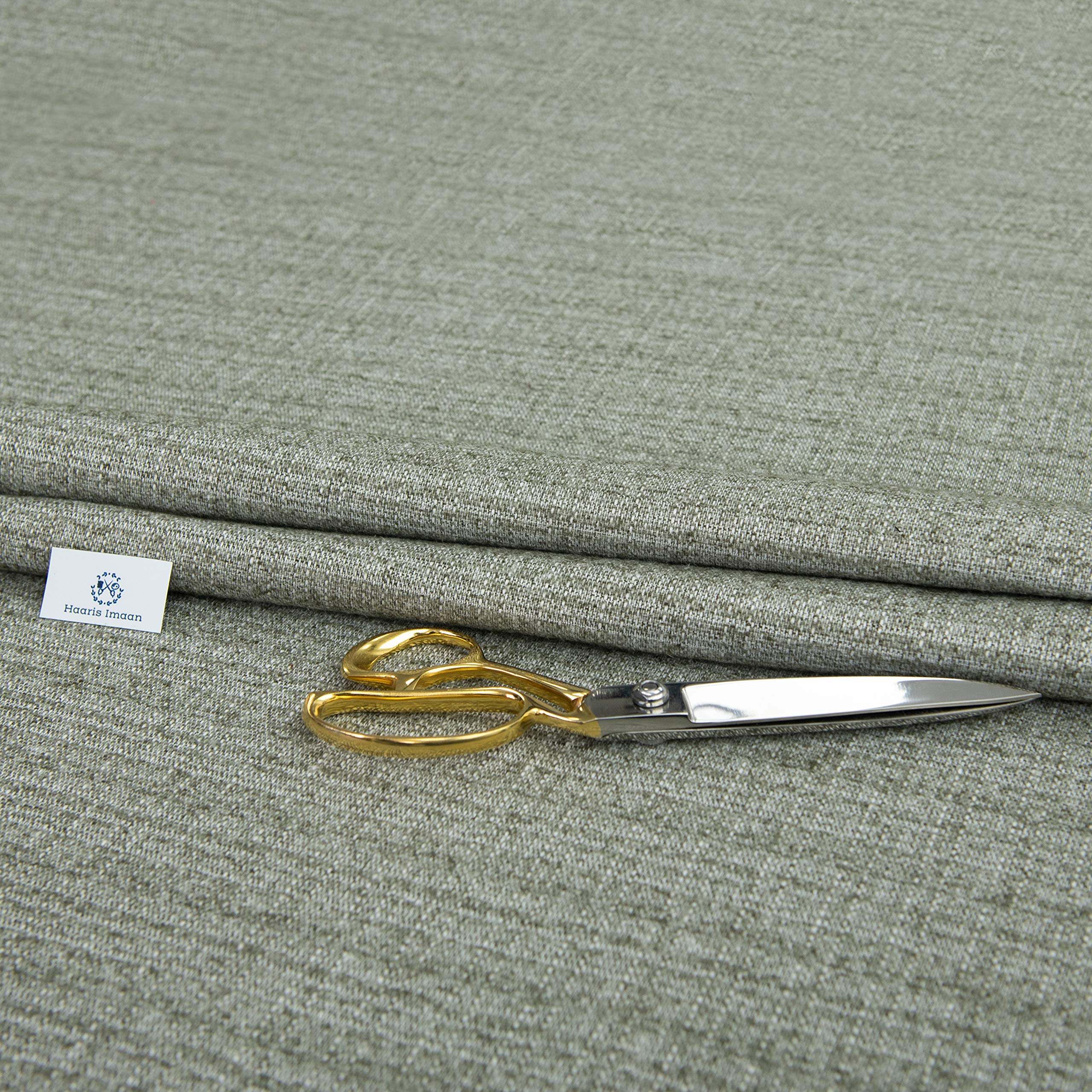 Haaris Imaan Grey Linen Look Chenille Upholstery Fabric | Fire Retardant | Ex DFS | Fabric Per Metre | Curtain, Cushion, Reupholstery, Soft Furnishings, Sofa