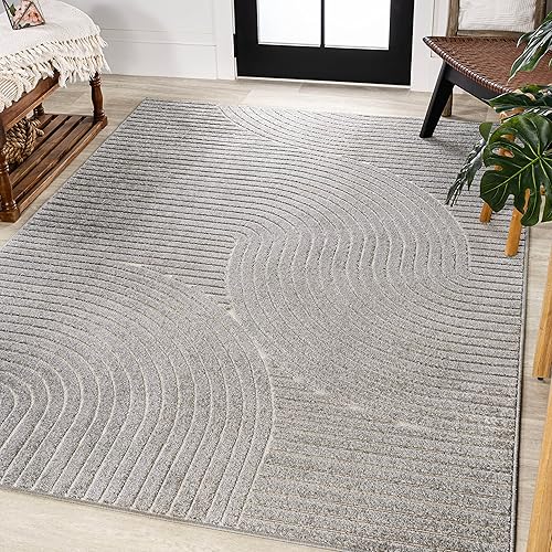 JONATHAN Y SCN100A-3 Skagen - Alfombra geométrica de curva minimalista para interiores y exteriores, moderna, contemporánea, geométrica, bohemia,