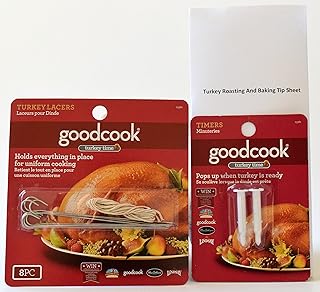 Good Cook Pop Up Timer,Good Cook Turkey Lacers, Turkey Roasting Tip Sheet. Holiday Christmas Oven Baking Bundle