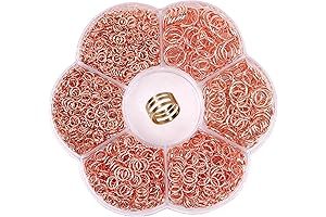 6-Size Rose Gold Split Rings, 1600Pcs Open Jump Rings
