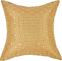 Vista 5 de Juego de 2 almohadas decorativas amarillas de 18 x 18 pulgadas, fundas de almohada decorativas Art Deco, fundas de almohada amarillas para sala