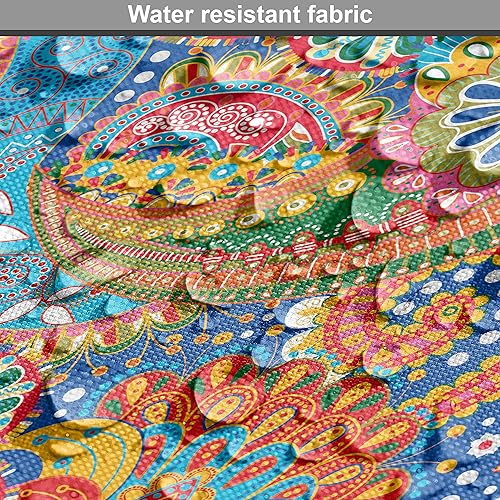 Miniatura 180 de Lunarable - Tela para amantes de perros de The Yard, patrón divertido de animales de dibujos animados en posiciones caprichosas estirando y Beige y