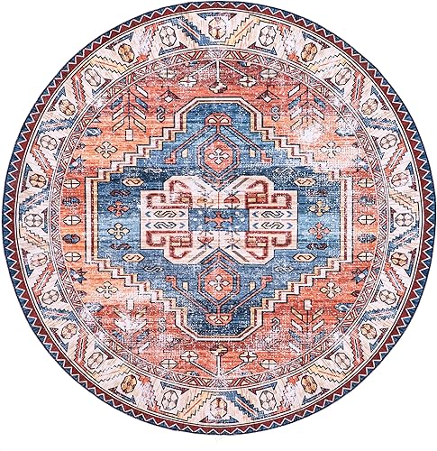 Miniatura 7 de nuLOOM Marli - Alfombra decorativa de medallón desteñida lavable a máquina, 2 x 3 pies, color óxido