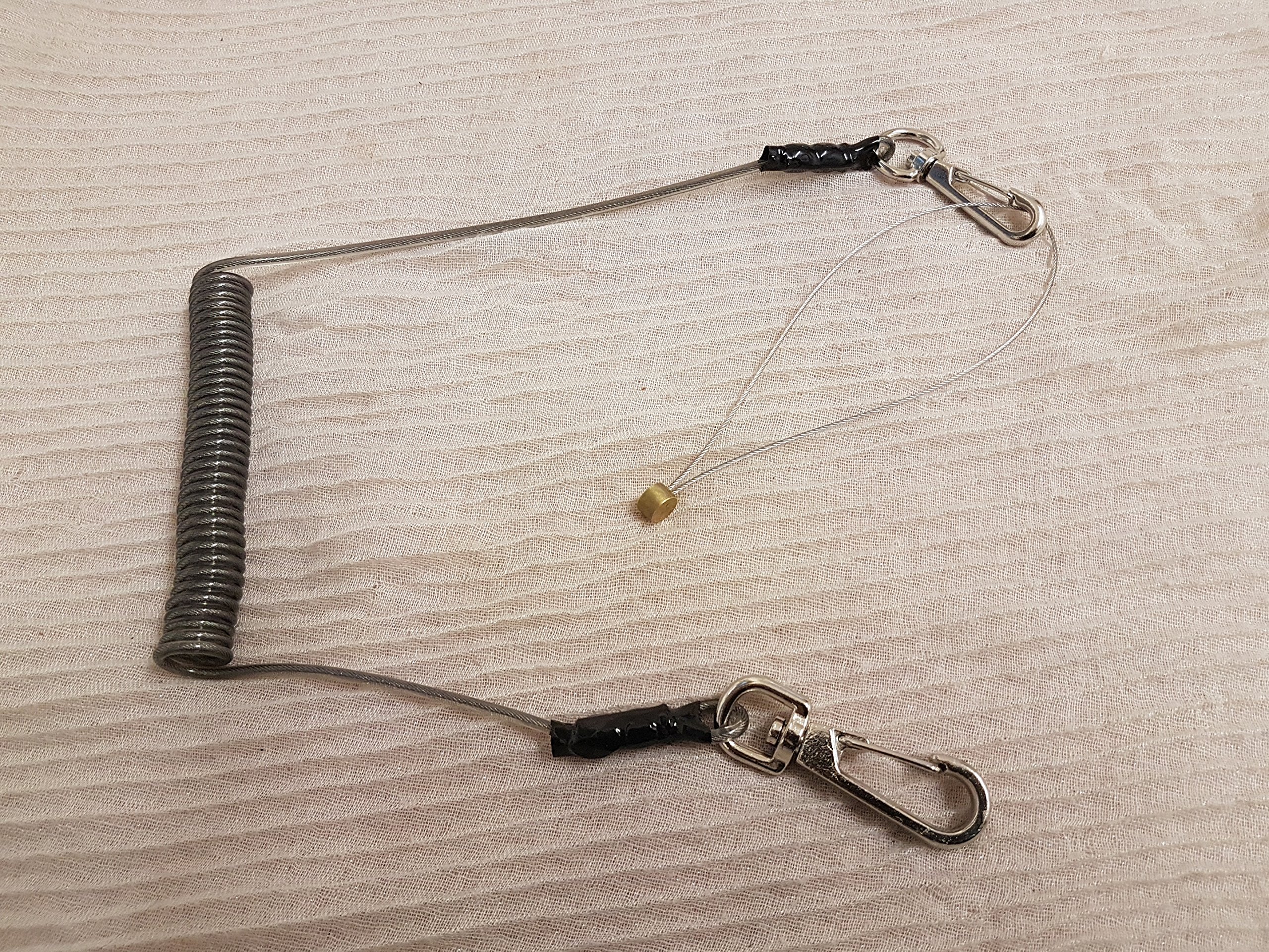 BBI Stainless Steel Wire Core Hand Tool & Scaffold Spanner Safety Lanyard with 2 Clips -Tool Safety Lanyard - Scaffold spanners/Tools Heavy Duty Arrest UK Best Sales Offer