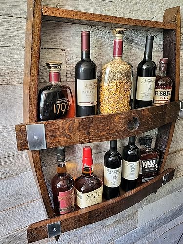 Miniatura 4 de Barrels & Barn Wood - Estantería para botellas de whisky y vino, gabinete para licores