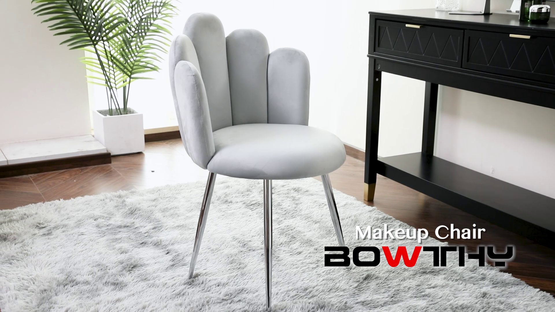 Amazon.com: BOWTHY Vanity Chair for Makeup Room - Midcentury Modern Accent  Chair for Living Room Bedroom, Makeup Chair with Back Support Velvet Chair  with Metal Legs (Light Grey) : Home & Kitchen