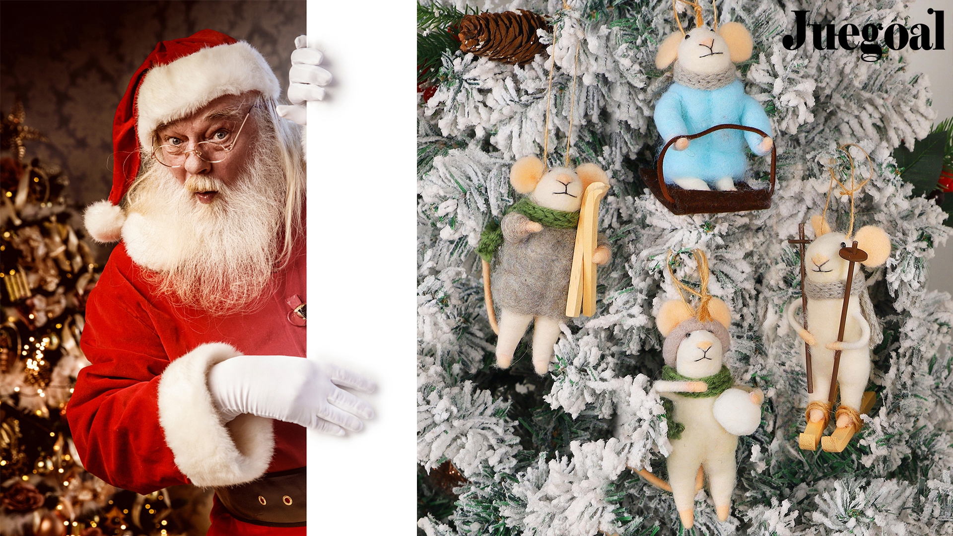Amazon.com: Juegoal Felt Skiing Mice Ornaments Set of 4, Winter
