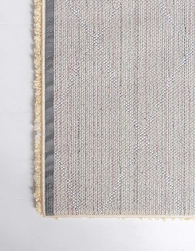 Miniatura 9 de Unique Loom Rabat Shag Collection - Alfombra moderna tribal de inspiración marroquí de felpa y diseño geométrico suave (8 pies x 8 pies, cuadrada,