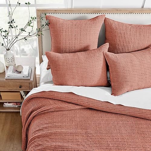 Miniatura 2 de Levtex Home Mills Waffle - Juego de edredón tamaño FullQueen (88 x 92 pulgadas) con 2 fundas de almohada (26 x 20 pulgadas), Adobe, juego de ropa de