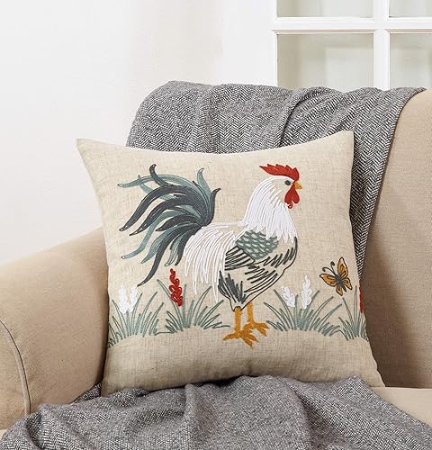 Miniatura 8 de SARO LIFESTYLE Collection - Camino de mesa de gallo bordado, 16 x 70 pulgadas, natural