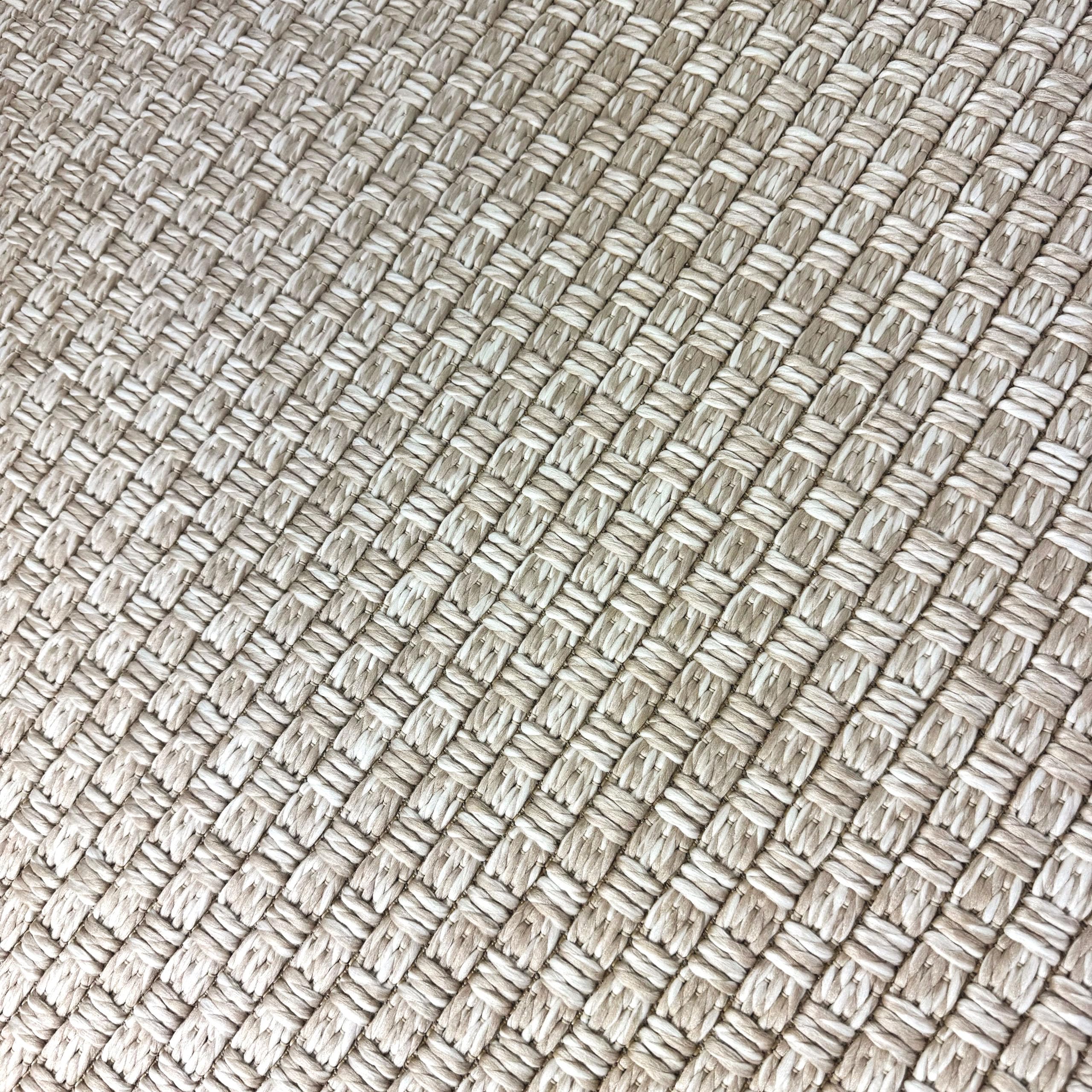 Teppich-Traum Tapis d'intérieur et d'extérieur - Tapis de terrasse - Tapis d'extérieur - Tapis de balcon - Tapis de jardin - Pour toutes saisons - Tissage plat - Durable - Facile d'entretien - Beige