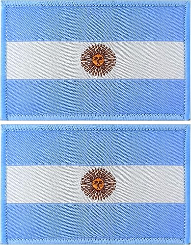 Parche de bandera argentina Argentina - Cierre de velcro, paquete de 2