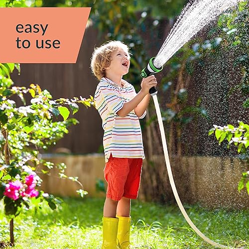 Miniatura 7 de ALMA - Rociador de boquilla de manguera de jardín con válvula de encendido y apagado de control de pulgar, boquilla rociadora de manguera de jardín
