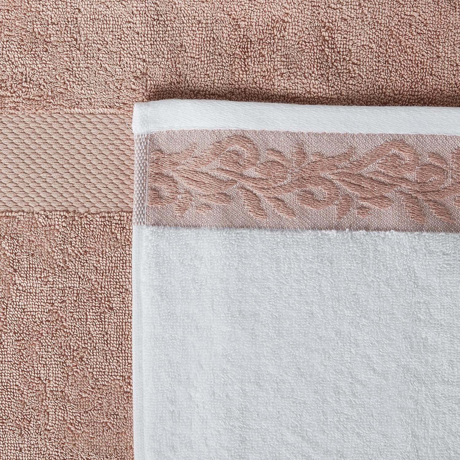 Modern Threads 600 GSM 6-Piece Towel Set with Filgree Jacquard Border Blue