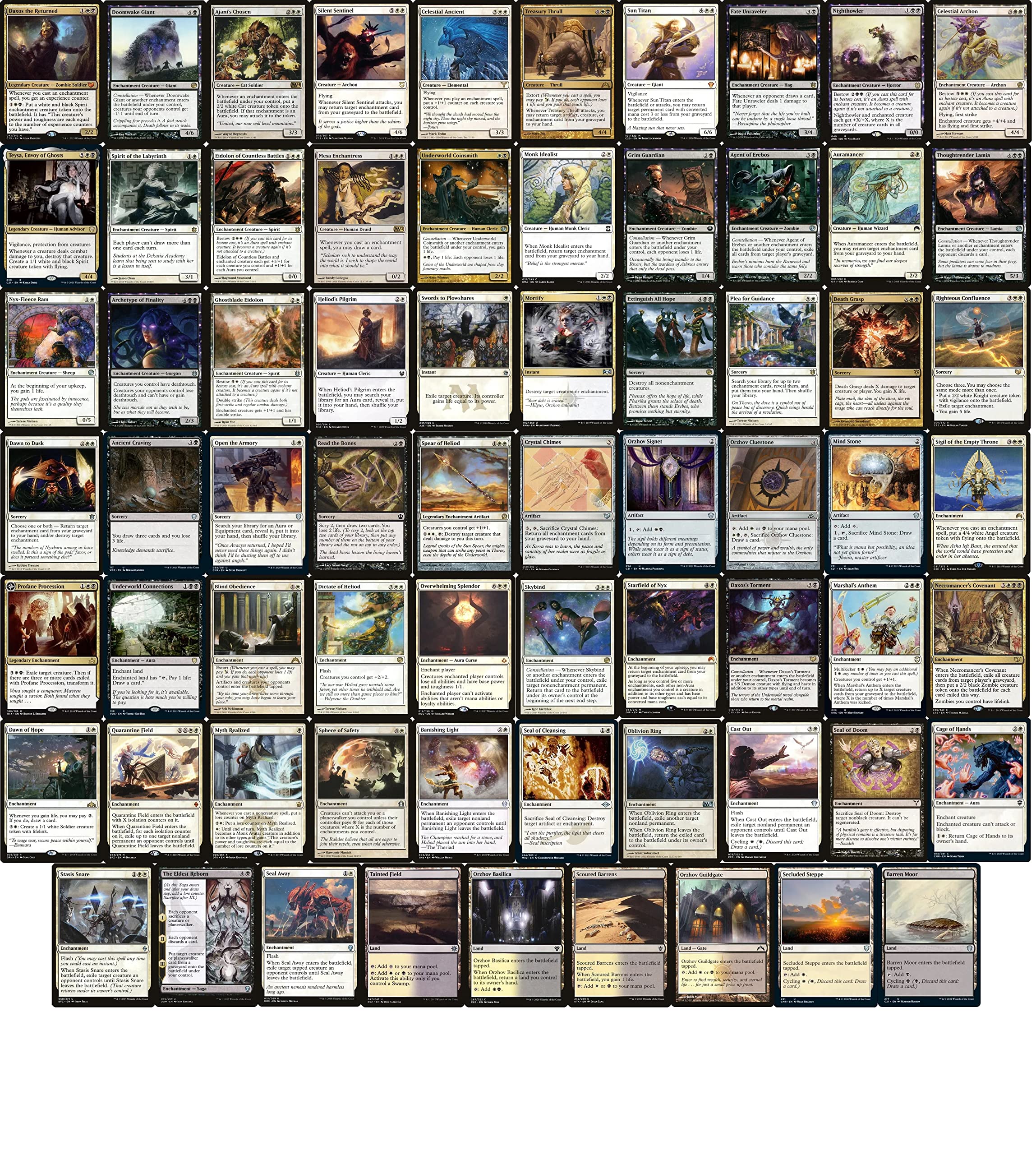 mtg best cards for enchantment decks Amazon.com: Elite Enchantment Commander Deck- Daxos - Black White - Custom  Built - MTG - EDH