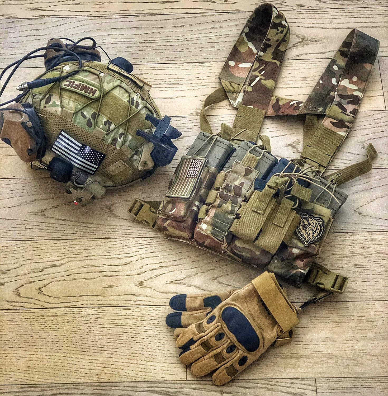 Airsoft Tactical Chest Rig Mag pouch vest (OCP Camo) 16-66