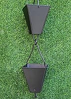 Vista 1 de KAM Home - Cadena de lluvia de copas cuadradas cónicas de bronce con kit de instalación (negro, 11)