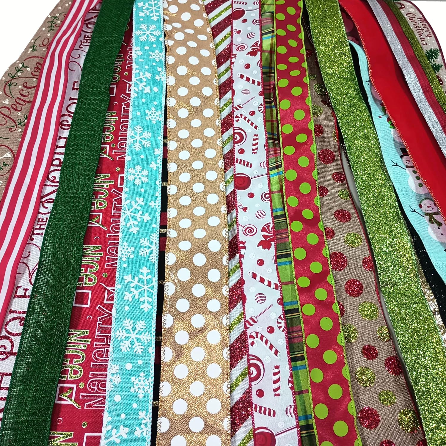 20 Assorted Seasonal Fabric Wired Edge Ribbons 1.5” and 2.5” Bulk Variety Pack (20 Assorted Seasonal and Holiday Ribbons, 1 Yard Each – Styles and Textures May Vary) (4th of July/Patriotic), RA003