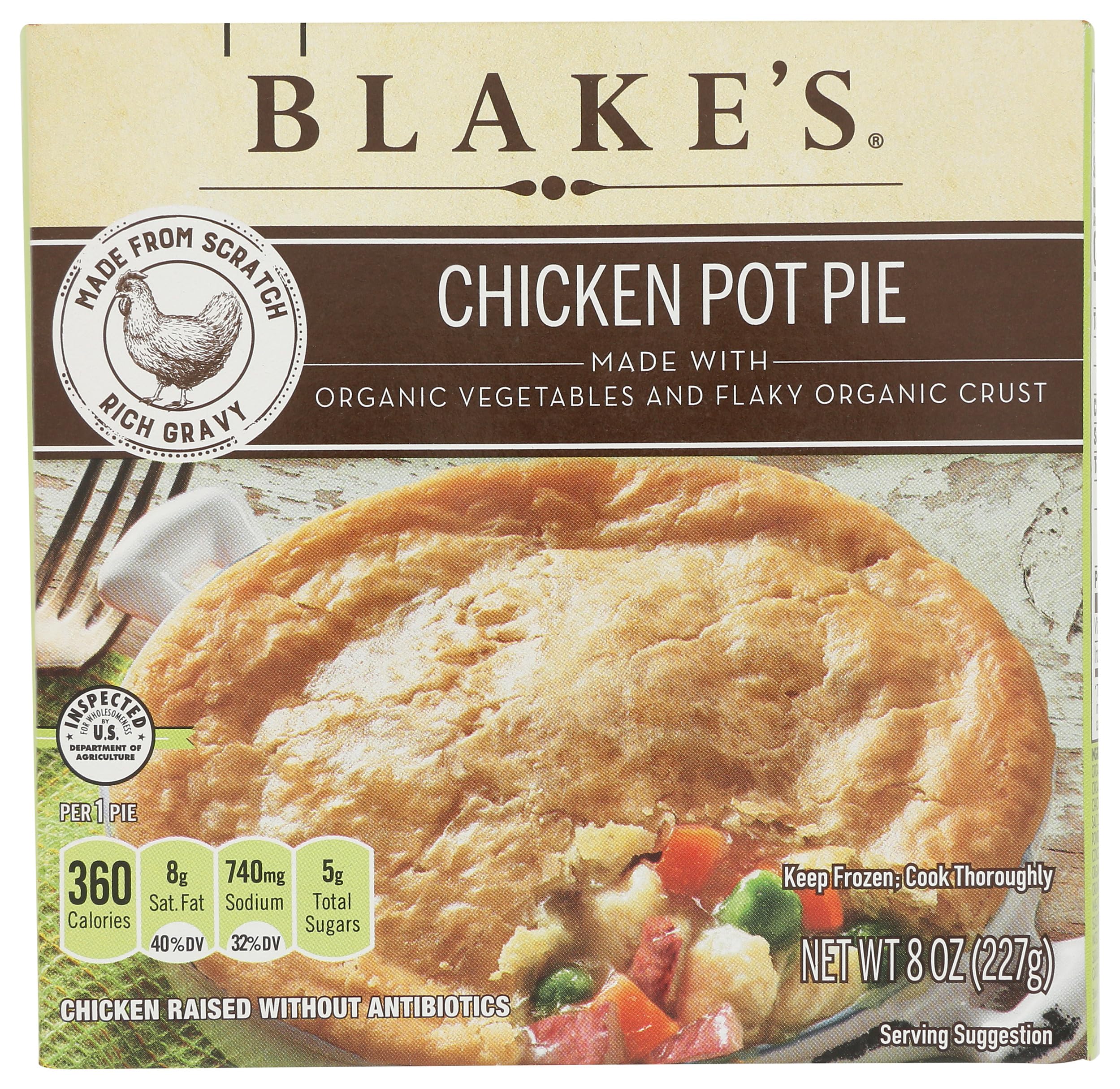 Blake's, Chicken Pot Pie with Organic Vegetables & Organic Crust, 8 Ounce