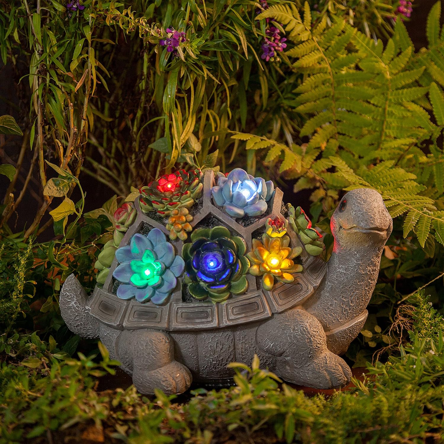 MALISTER 11.5 Inch Solar Garden Turtle Figurines Outdoor Decor, Outdoor Statues with 7 LEDs for Patio Decor, Garden Decor Garden Art Outdoor Lawn Decor Yard Art, Housewarming Garden Gifts turtle gifts