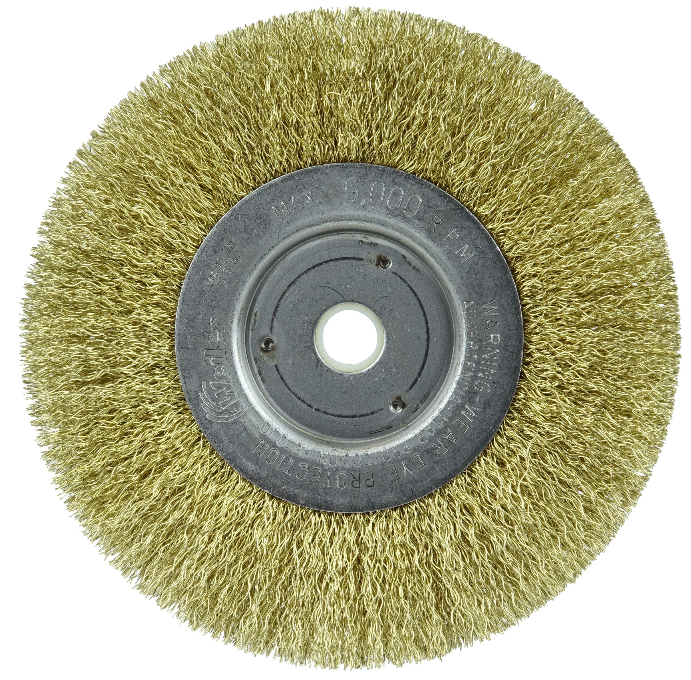 Weiler 1475 Rueda de alambre de cara estrecha, 15,24 cm, relleno de latón, 5/8 "-1/2" agujero para arbor (Pack de 2)