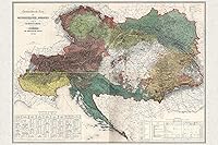 Vista 1 de Imperio Austriaco Etnográfico 1855 - Mapa antiguo - Cartografía histórica magnífica - Impresión solamente - 24 x 36 pulgadas