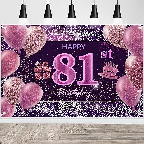 Vista 265 de IMISI Decoraciones de cumpleaños número 19 para niñas, pancarta rosa de feliz cumpleaños para telón de fondo de fiesta