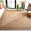 SAFAVIEH Area Rug 9 Square - Cape Cod Collection- Large - Natural Brown, Handmade Braided Flat Weave Jute CAP252A