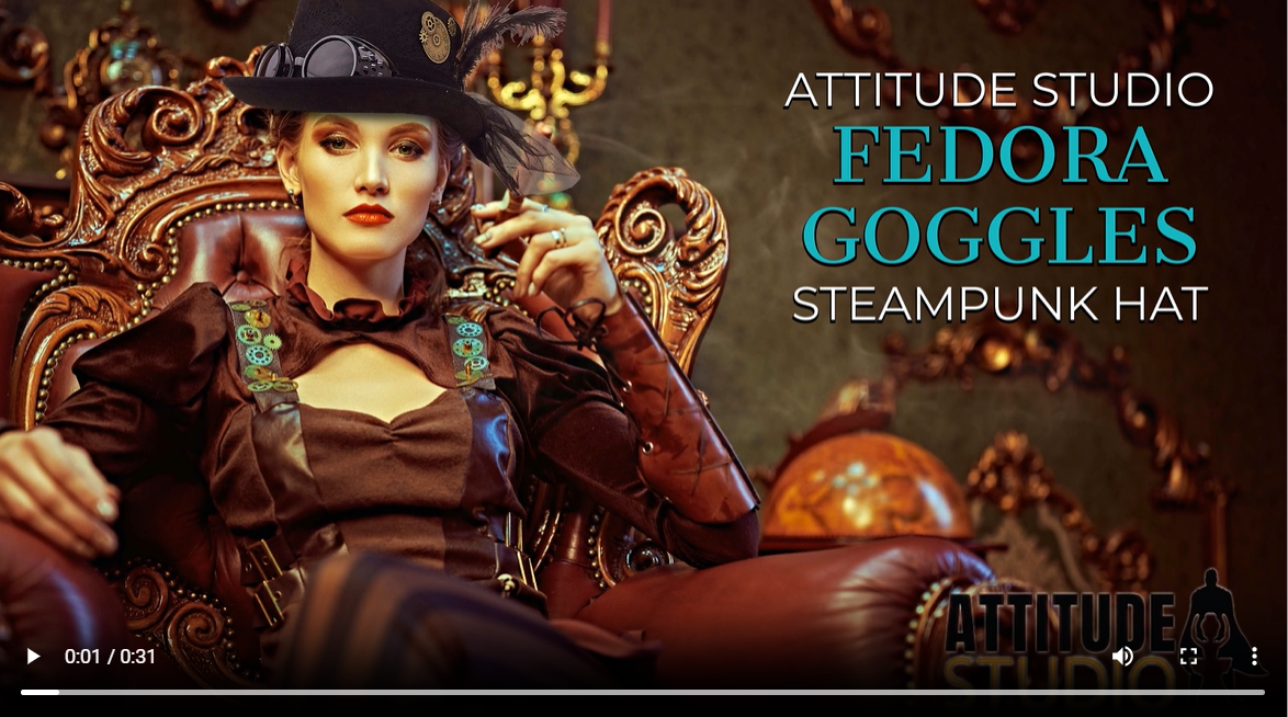 Amazon.com: Attitude Studio Fedora Steampunk Hat with  display picture 1