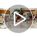 Bokon 6 Pcs Crystal Gold Cake Stand Round Dessert Cupcake Holder Metal Stand Table Cake Pedestal with Crystal Pendant and Wedding Bead Dessert Cupcake Pastry Display Plate for Wedding Birthday Party - Image 8