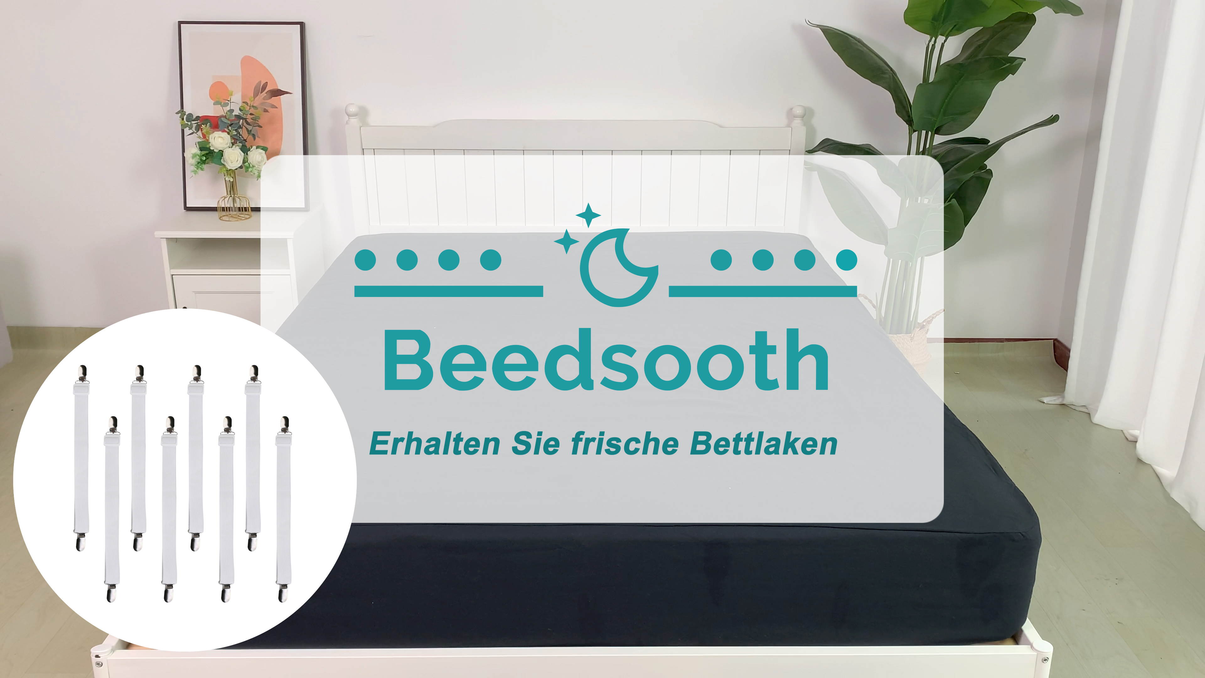 Bettlakenspanner Verstellbar 120-250cm - Spannbettlaken Halter Mit Metallclips