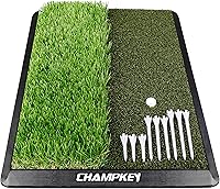 Vista 1 de CHAMPKEY Alfombrilla de Golf de Doble Césped Viene con 9 Tees de Golf y 1 Tee de Goma Alfombrilla de Práctica de Golf con Respaldo de Goma