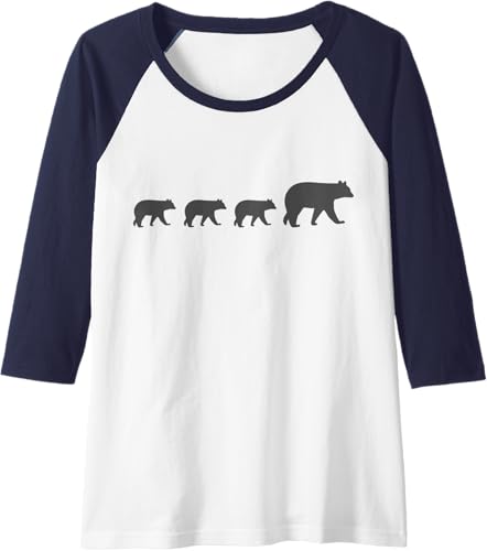 Miniatura 7 de Mama Bear Three Cubs Cute Mothers Day Gift Raglan Baseball Tee Black/White,Dark Heather Grey/White,Navy Blue/White,Royal