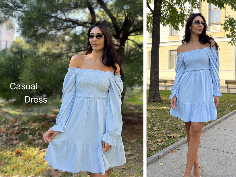 Women's Square Neck Smocked Dress Long Latern Sleeves Elegant Aline Swing  Casual Wedding Guest Dresses Black S at Amazon Women's Clothing store
